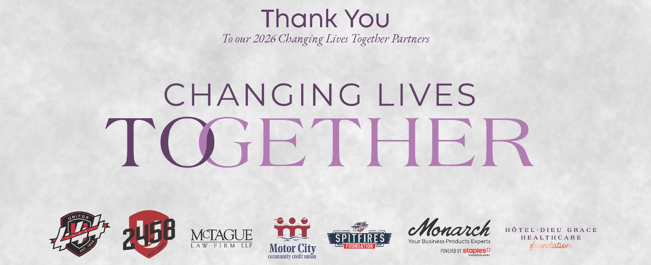 Thank you for Changing Lives Together